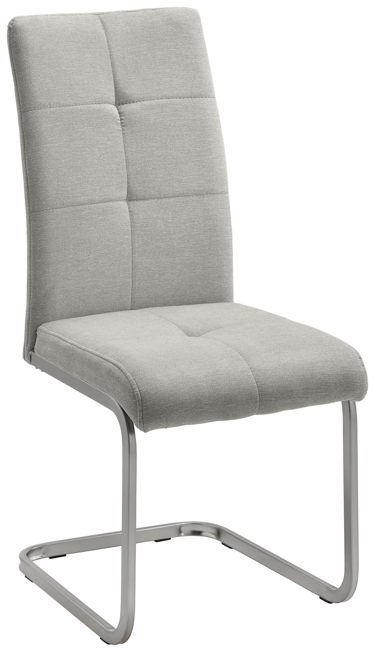 Schwingstuhl Lucie Sandfarben Webstoff Gepolstert - Sandfarben/Chromfarben, MODERN, Holz/Textil (42,5/98/45cm) - Bessagi Home