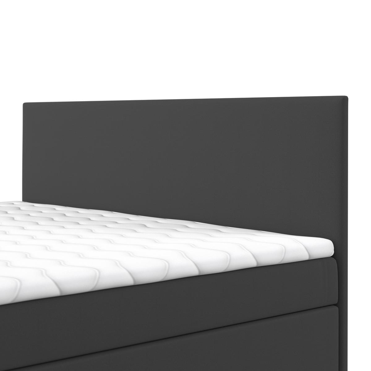 Boxbett Lucy ca. 180x200 cm Dunkelgrau mit Topper - Dunkelgrau, MODERN, Holz/Holzwerkstoff (180/200cm) - Bessagi Home