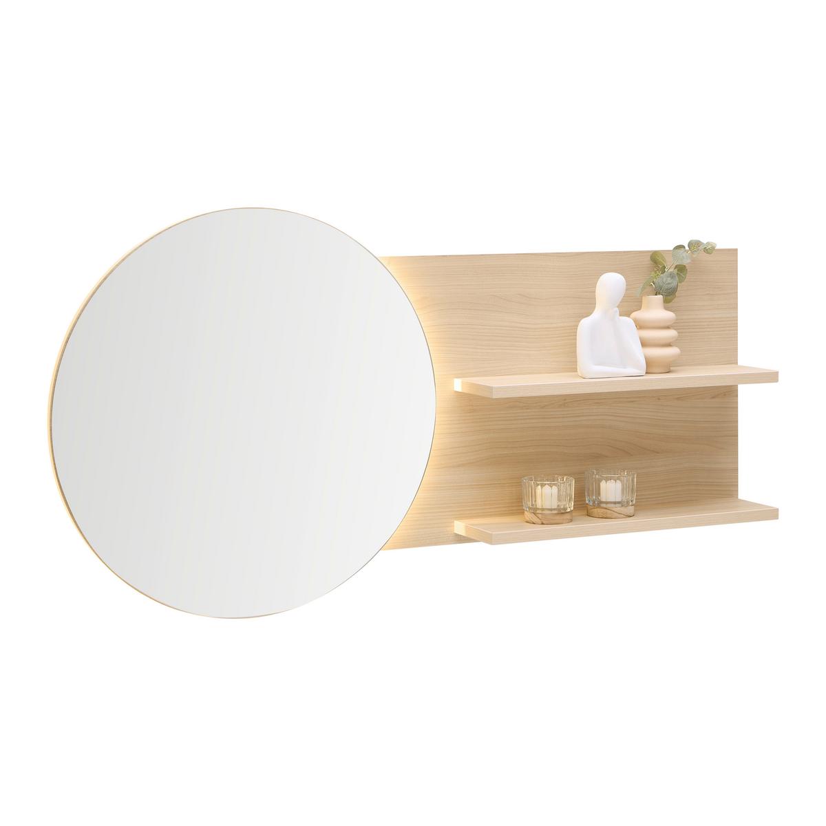 Leuchtspiegel Pisa Eichefarben ca. 133x70x17cm - Eichefarben, MODERN, Holzwerkstoff (133/70/17cm) - Mömax