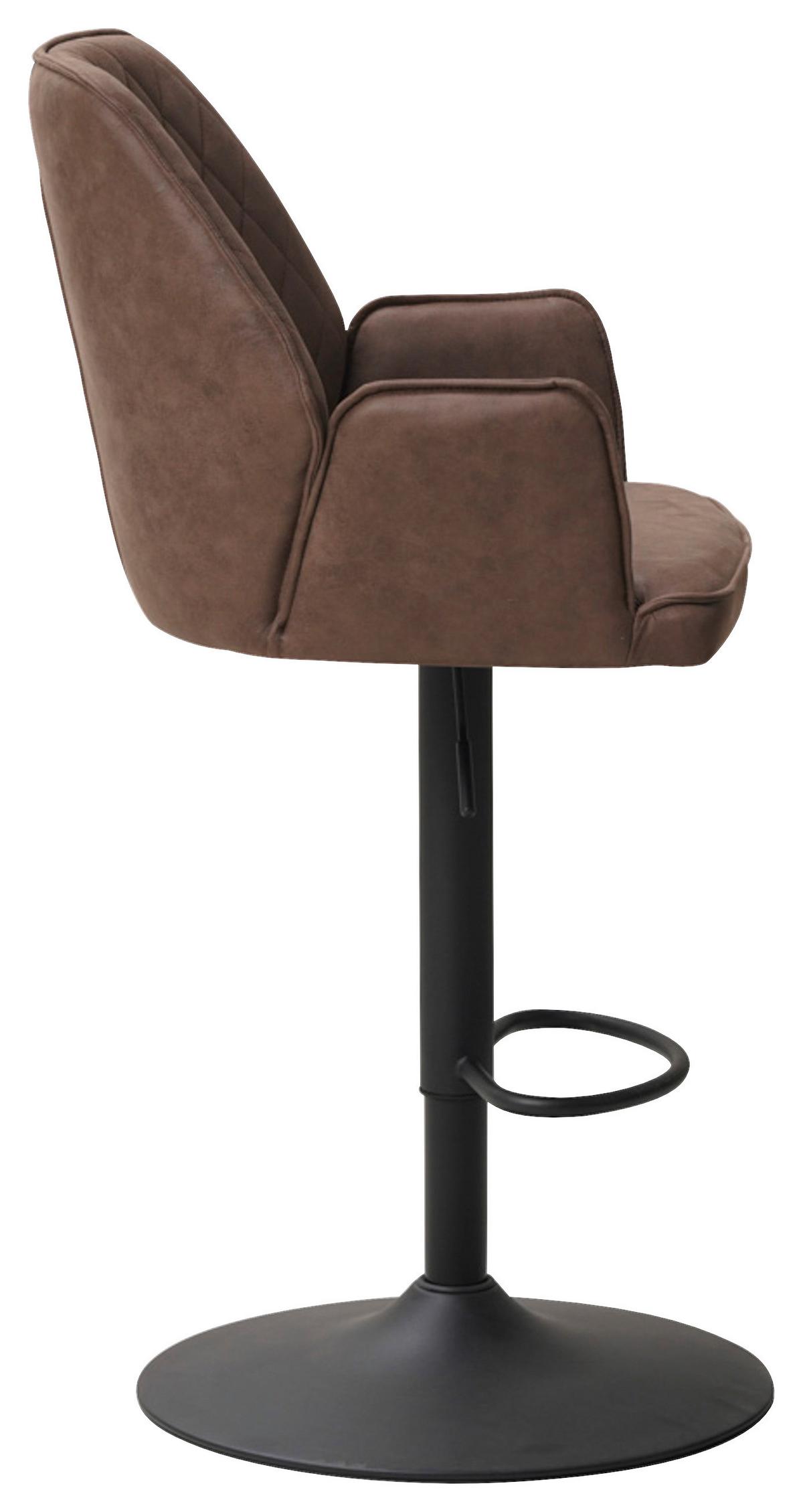 Barhocker Donny ca. 42x114 cm Taupe - Taupe/Schwarz, KONVENTIONELL, Textil/Metall (42/114/52cm) - MID.YOU