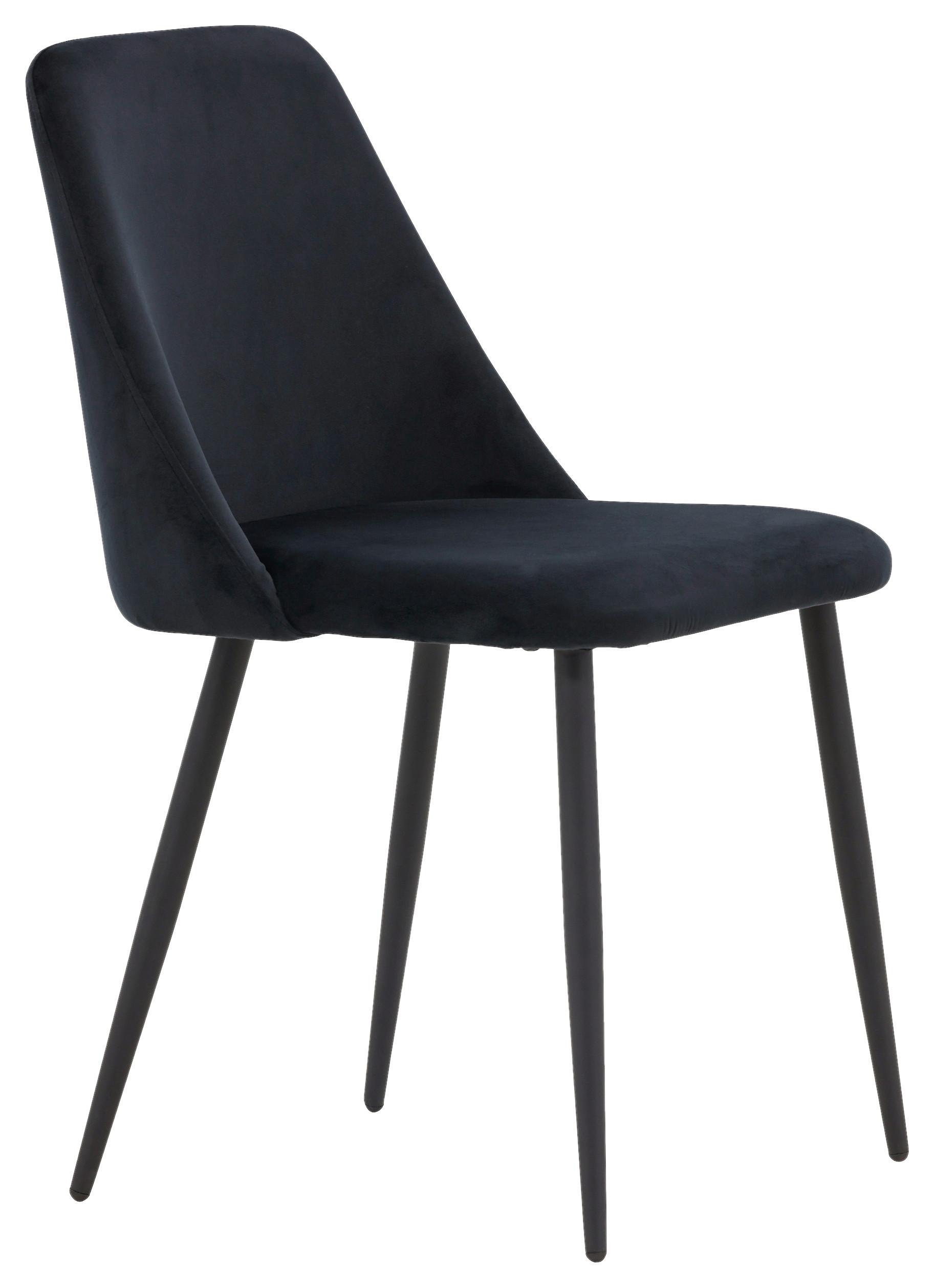 STUHL-SET NIGHT - Schwarz, Design, Textil/Metall (49/87/56cm) - Livetastic