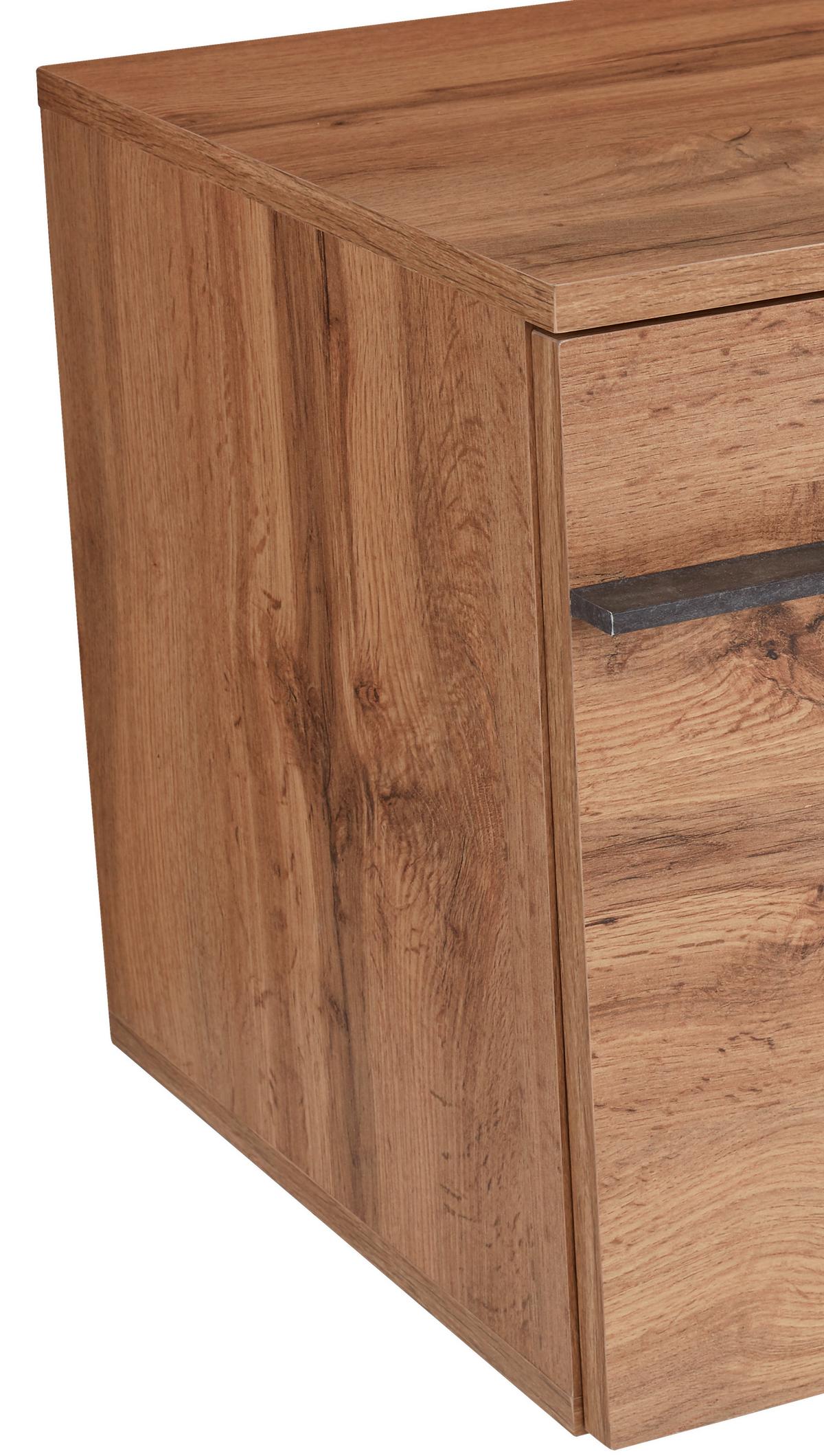 Garderobna Klop Venedig, Hrast Wotan - črna/barve hrasta, Moderno, umetna masa/leseni material (90/45/38cm) - Mömax