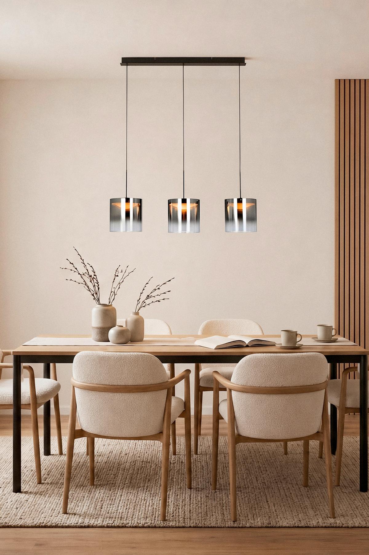LAMPA WISZĄCA LED BAIA *DK* - czarny, Design, metal/szkło (100/20/180cm) - Dieter Knoll