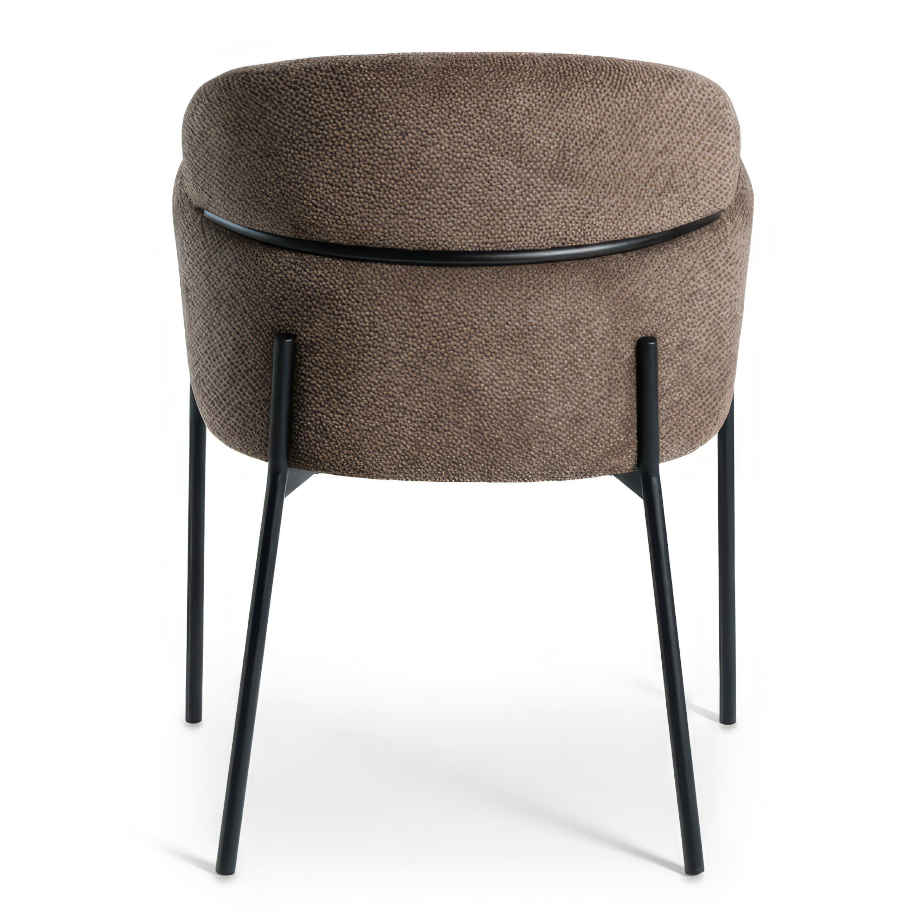 STOL MED ARMSTÖD CHLOE - brun/svart, Modern, metall/textil (62/79/59,5cm) - Bessagi Home