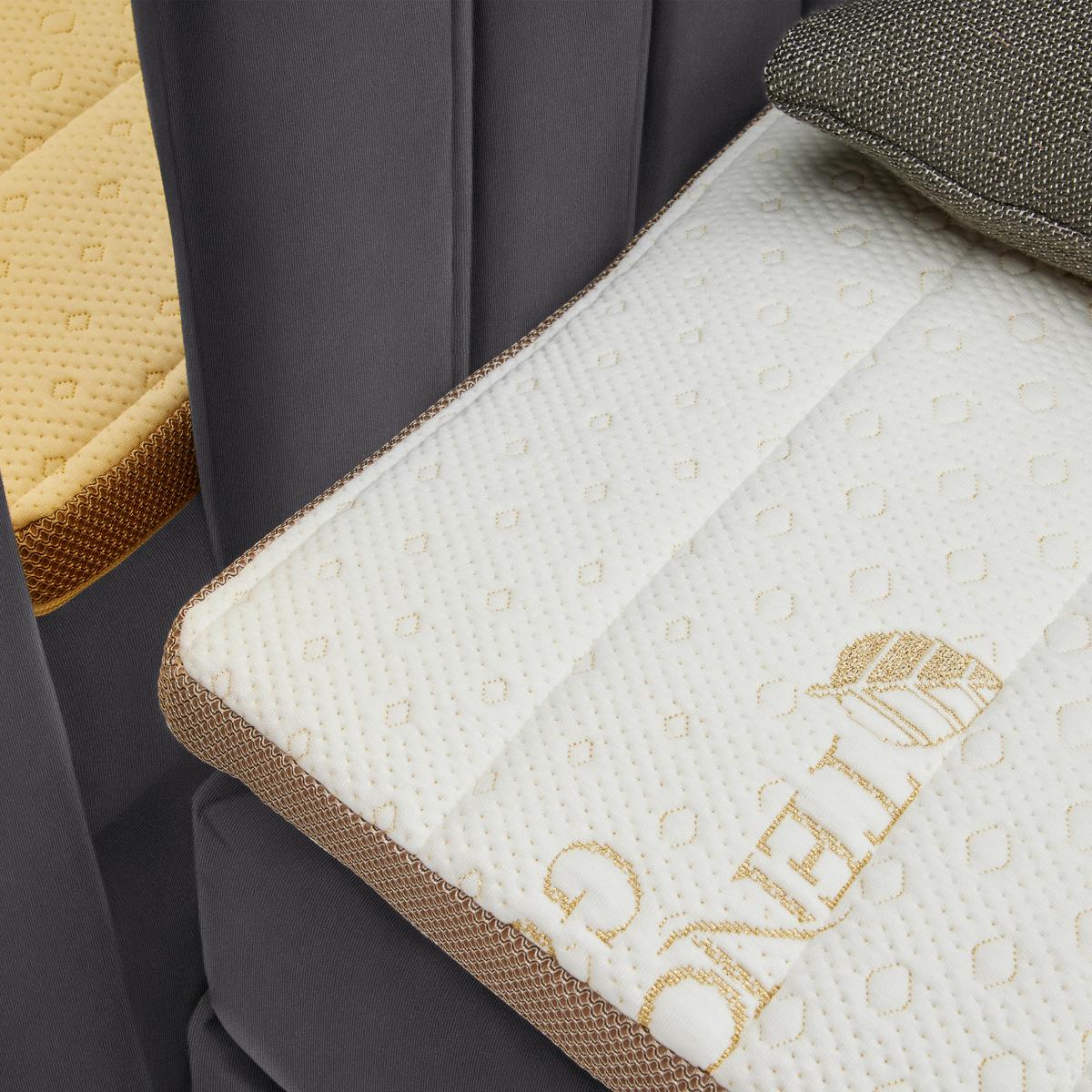 Boxspringbett Minola Gold Anthrazit ca. 160x200cm - Anthrazit/Schwarz, KONVENTIONELL, Kunststoff/Textil (160/200cm) - Premium Living