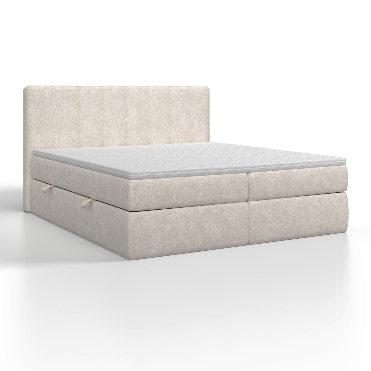 Box Ágy Mala - krém, Modern, faalapú anyag/textil (180/200cm) - Bessagi Home