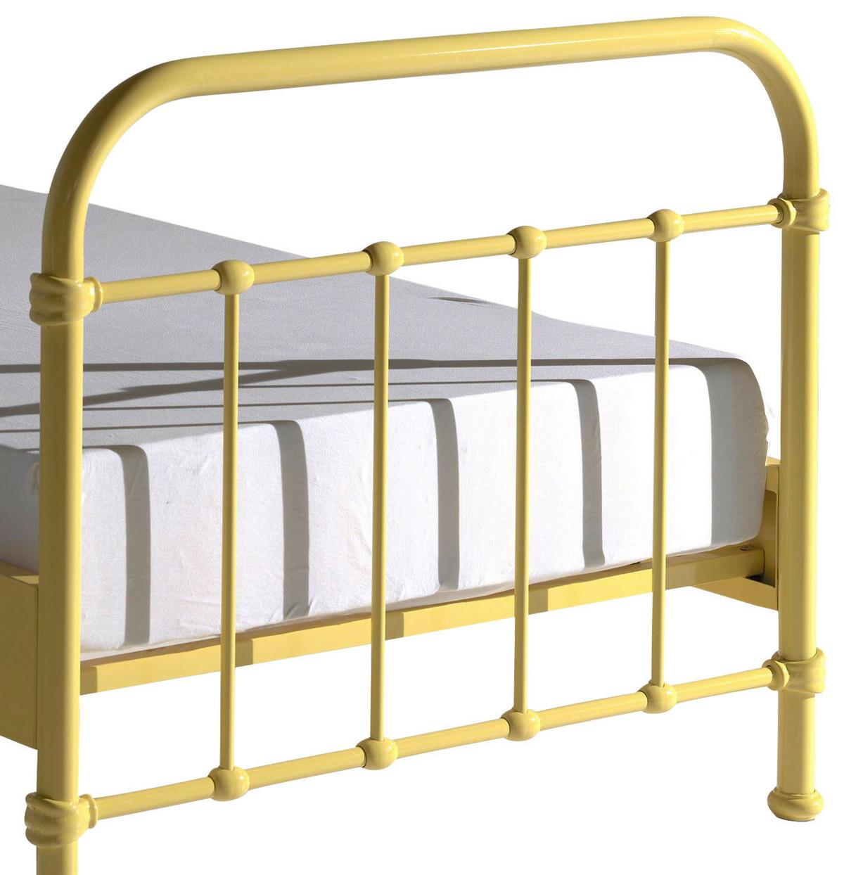 Kinder-/Juniorbett New York ca. 90x200 cm Gelb - Gelb, ROMANTIK / LANDHAUS, Holzwerkstoff/Metall (90/200cm) - MID.YOU