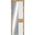 Garderobenschrank Weiß/Eiche - Eichefarben/Silberfarben, MODERN, Holzwerkstoff/Kunststoff (75/202/38cm) - Premium Living Garderobenschrank Weiß/Eiche - Eichefarben/Silberfarben, MODERN, Holzwerkstoff/Kunststoff (75/202/38cm) - Premium Living