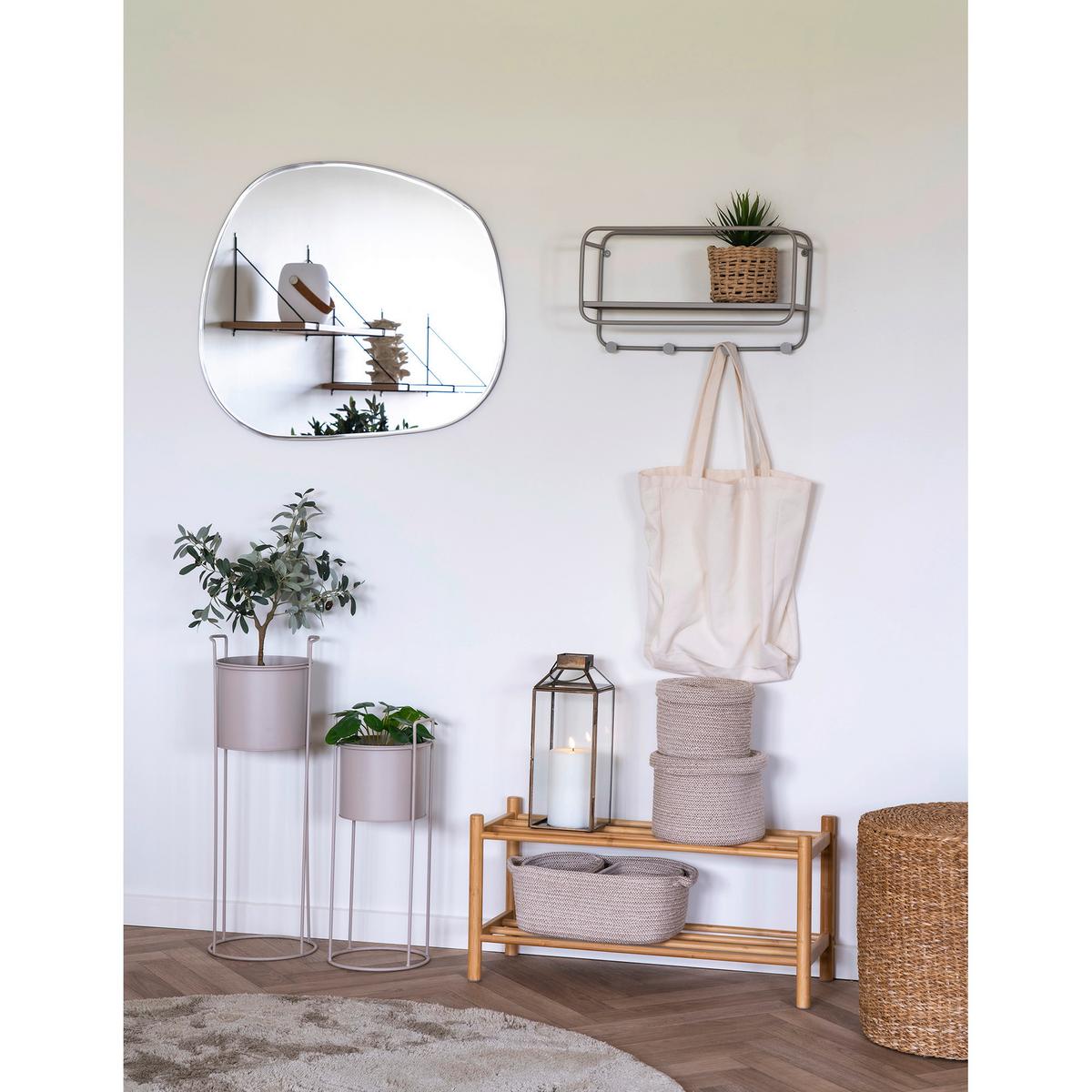 Übertopf-Set Rabo Flowerpot Beige 2-teilig - Beige, Design, Metall