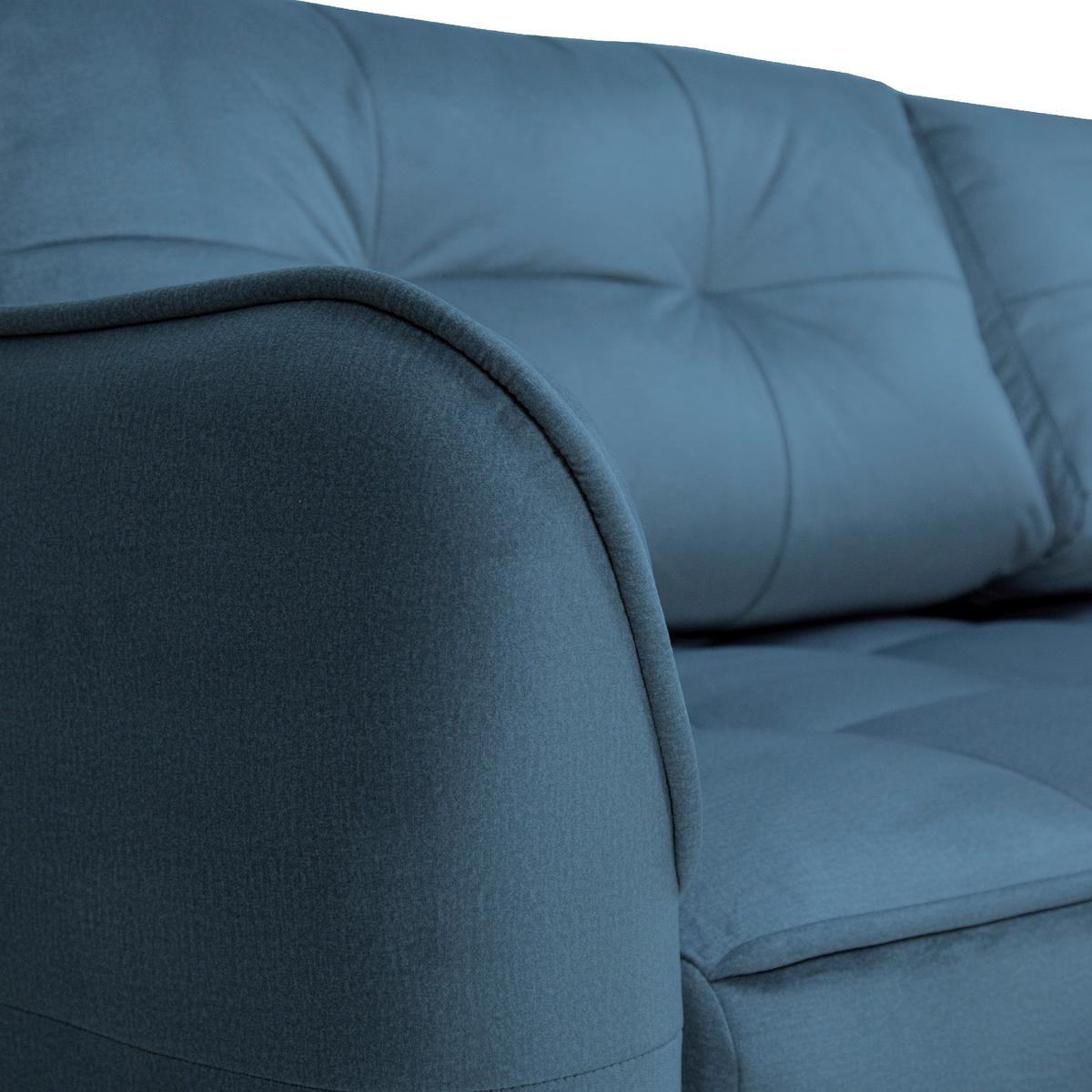 Canapea extensibila BOMBEI - petrol/gri, Modern, lemn/textil (243/94/125cm) - Premium Living