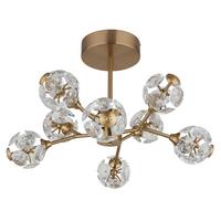 LED-DECKENLEUCHTE 16047-8D VIRINA - Klar/Goldfarben, Konventionell, Glas/Metall (65/38cm) - Globo