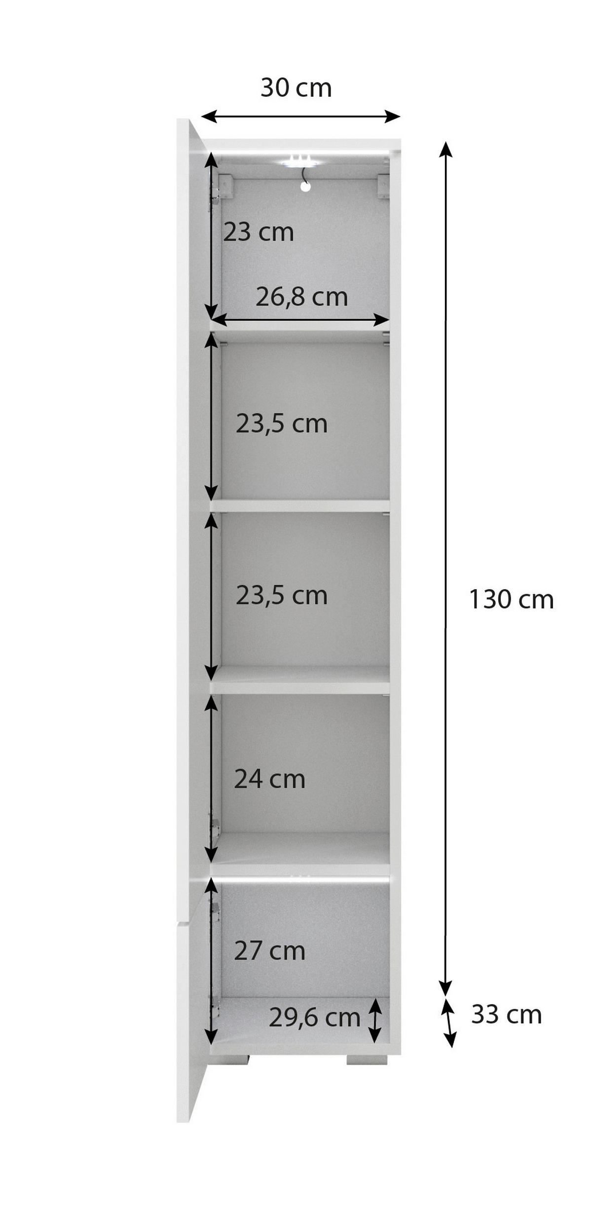 Visoka Omara Vera 001, Mat Črna - črna/siva, Design, umetna masa/leseni material (30/130/33cm) - Livetastic