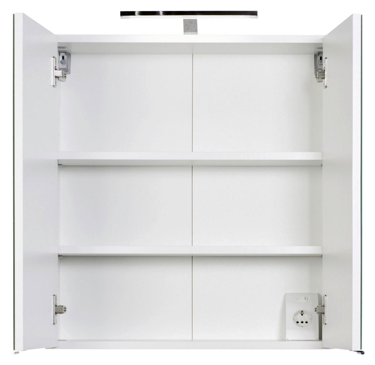 Badezimmer in Weiss/Eiche Sonoma 'Siena' - Weiß/Sonoma Eiche, MODERN, Holzwerkstoff/Stein (60cm) - Held