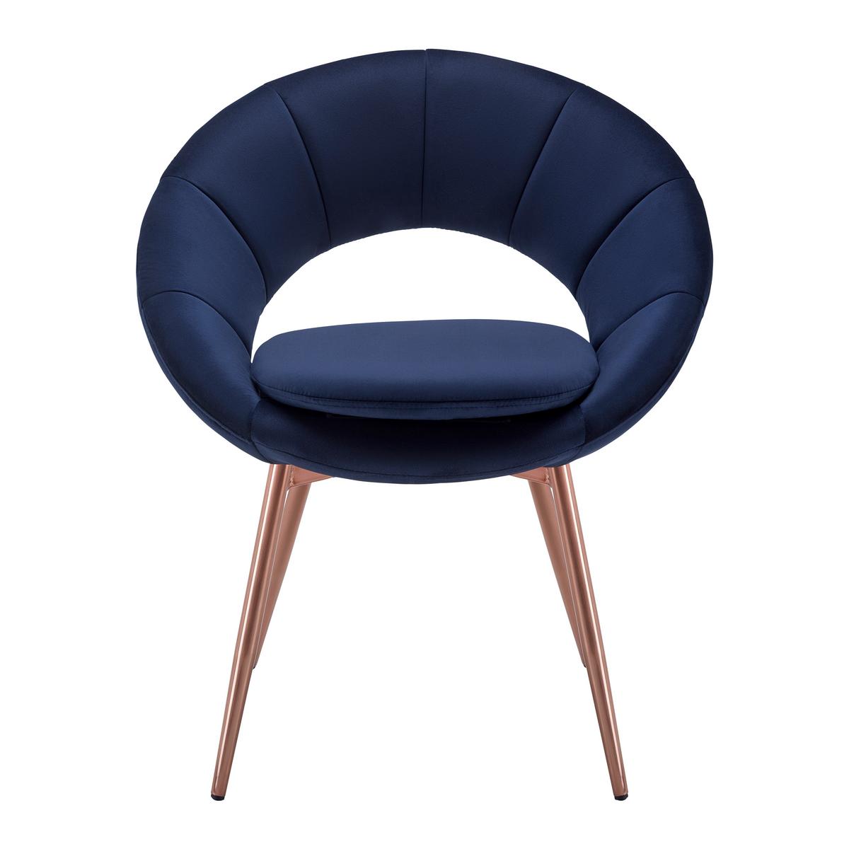 Naslanjač Levi, Temno Modra, Žamet - temno modra, Moderno, kovina/tekstil (67/74/60.5cm) - Modern Living