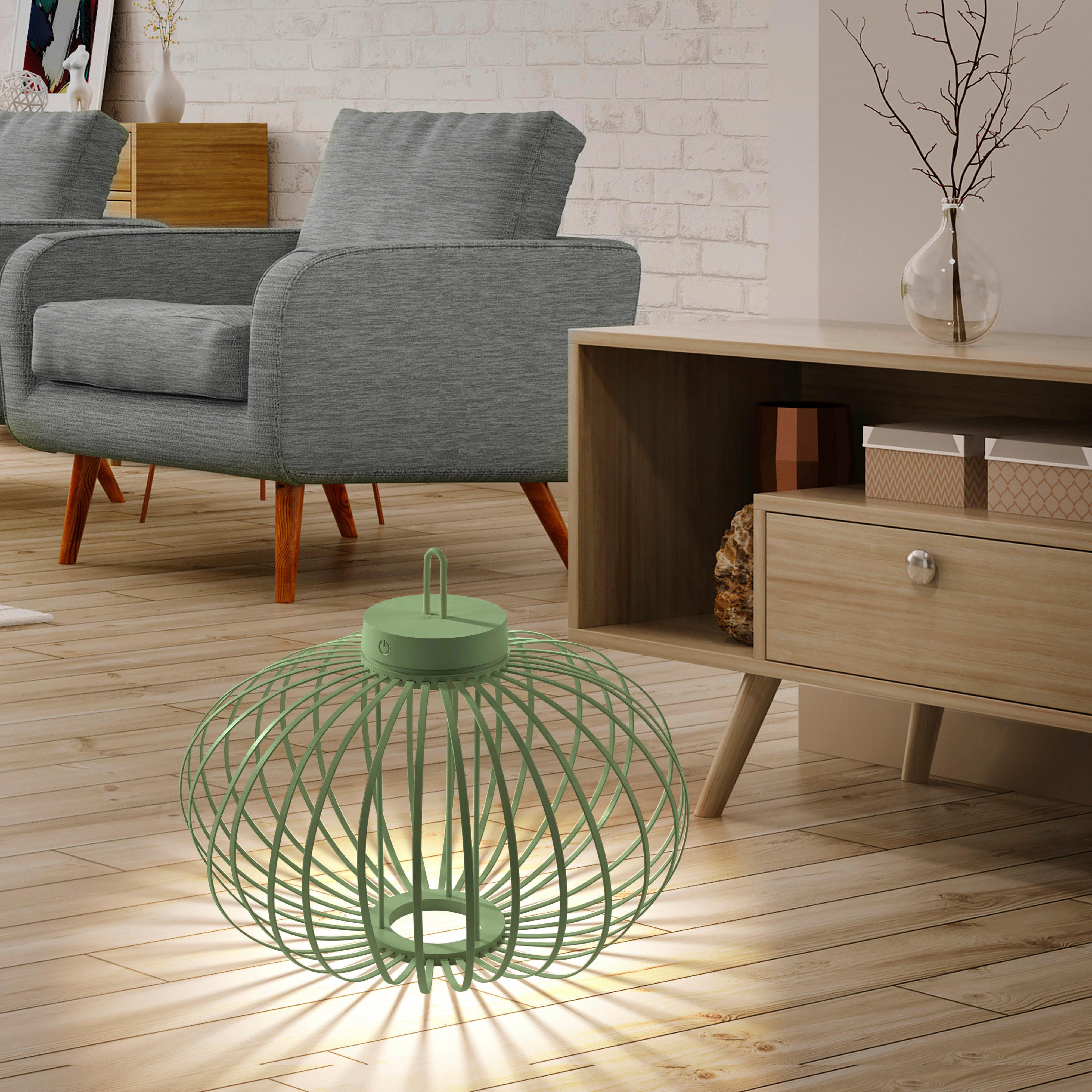 Akku-Tischleuchte Akuba Grün max. 1,5 Watt - Grün, Basics, Holz/Kunststoff (46/46/37cm)