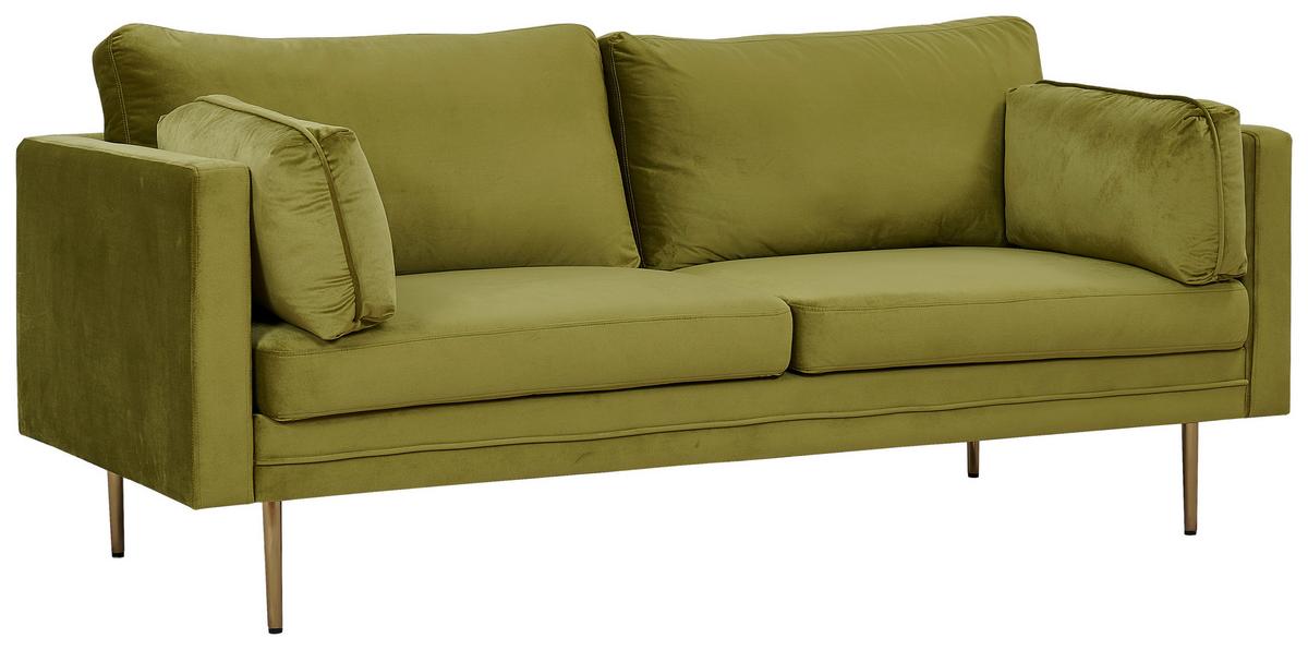 2-SITZER-SOFA BOOM - Goldfarben/Grün, Design, Textil/Metall (203/84/90cm) - Livetastic