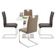 Étkezőasztal Campino - krómszínű/fehér, modern, fém/faanyagok (80/75/80cm) - MÖMAX modern living