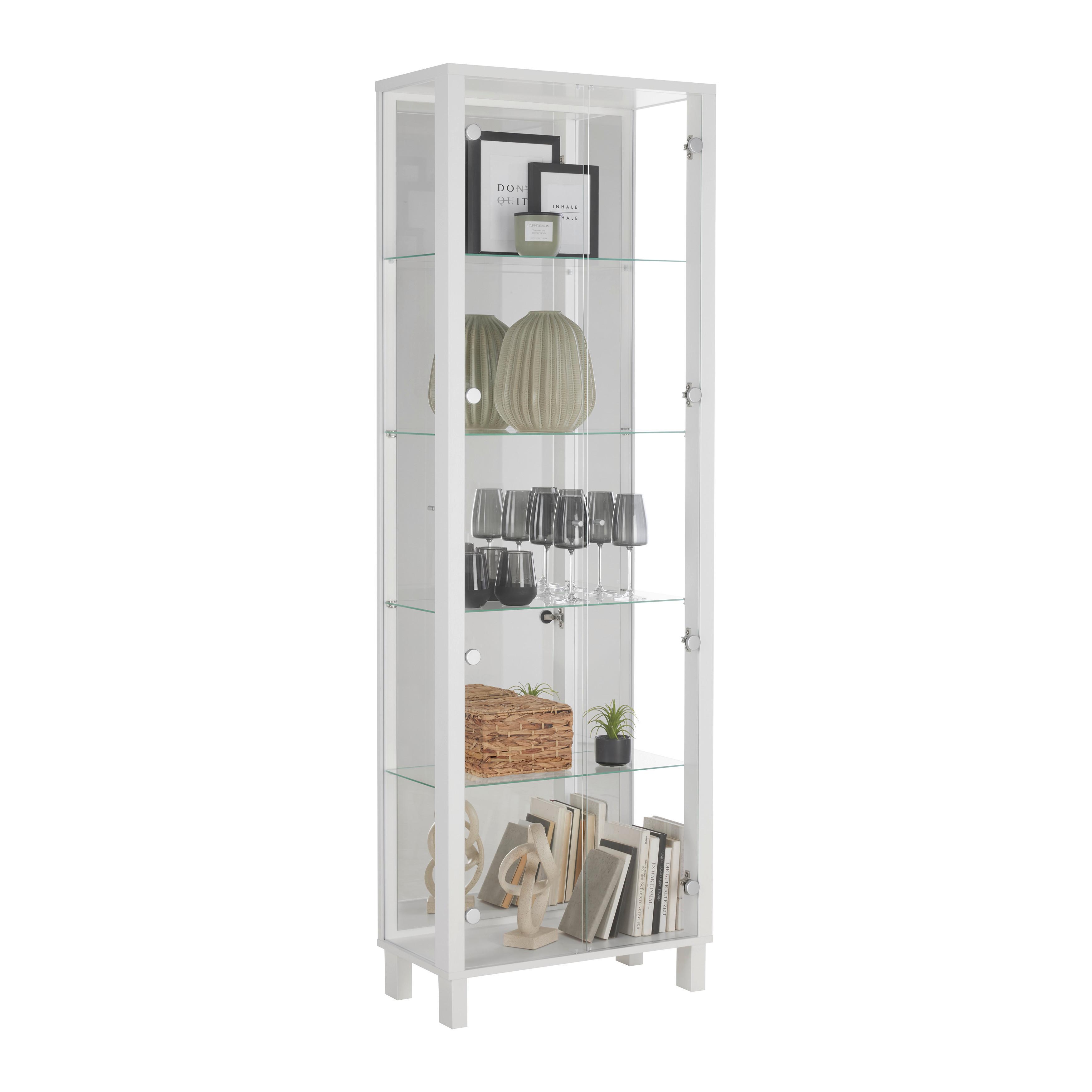 Vitrina Albi - bela, Moderno, staklo/metal (62/189/33cm) - Modern Living