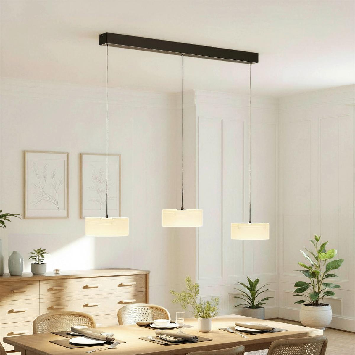 LAMPA WISZĄCA LED 2779-18 MARIKA - czarny, Design, tworzywo sztuczne/metal (105/20/180cm) - Paul Neuhaus