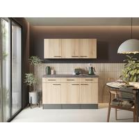 Buffet Oliver Eiche/Grau - Schwarz/Eiche Artisan, Trend, Holzwerkstoff/Metall (150/200/60cm) - Respekta