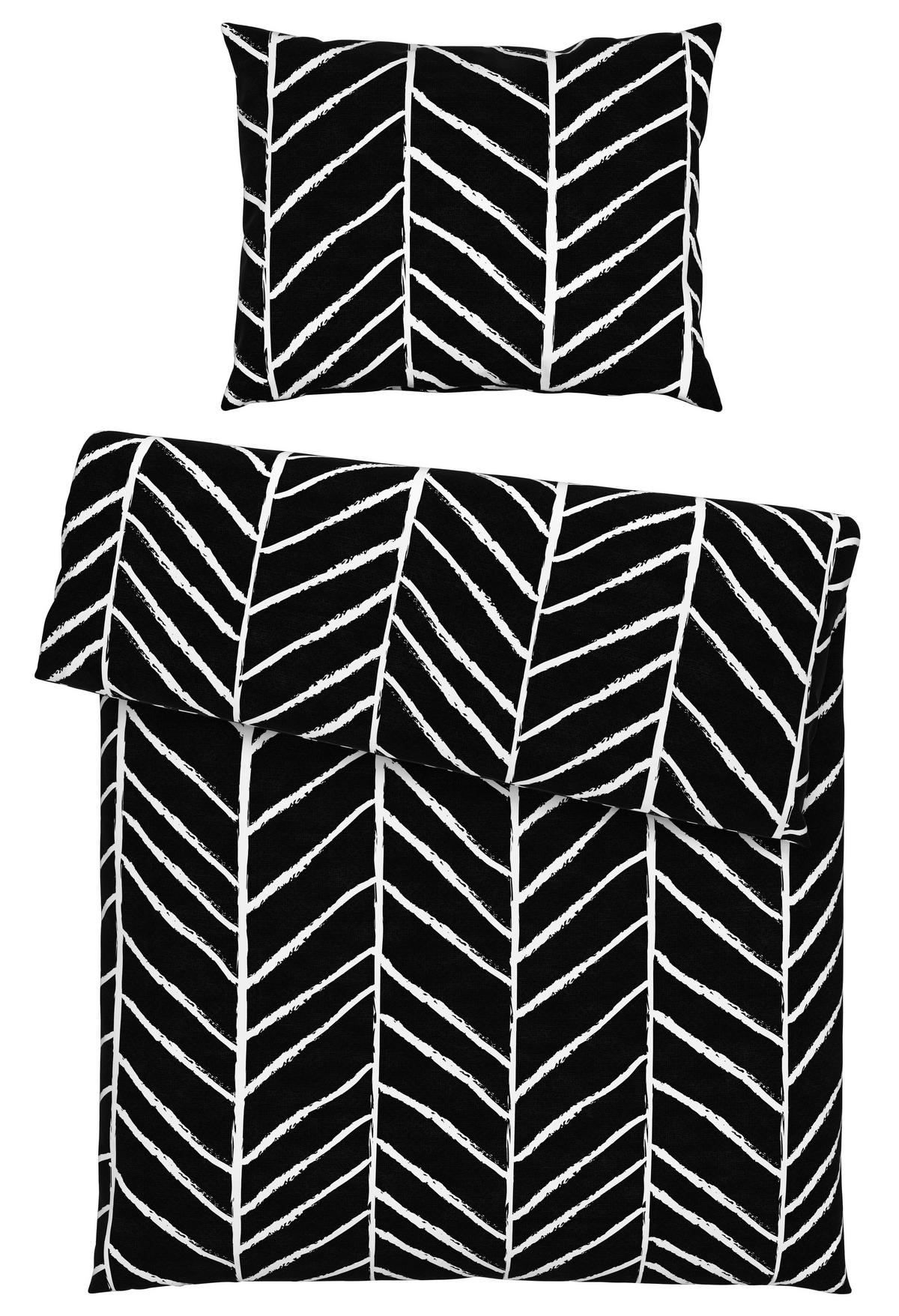 Ágyneműhuzat-garnitúra Marble - fekete, Konventionell, textil (140/200cm) - Modern Living
