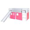 Igralna Postelja Manuel, 90x200, Pink, Tobogan - roza/bela, Natur, les (90/200cm) - MID.YOU