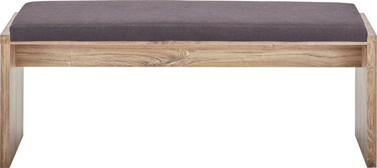 Sitzbank in Akaziefarben inkl. Kissen - Akaziefarben, Modern, Holzwerkstoff (126/46/35cm) - Premium Living