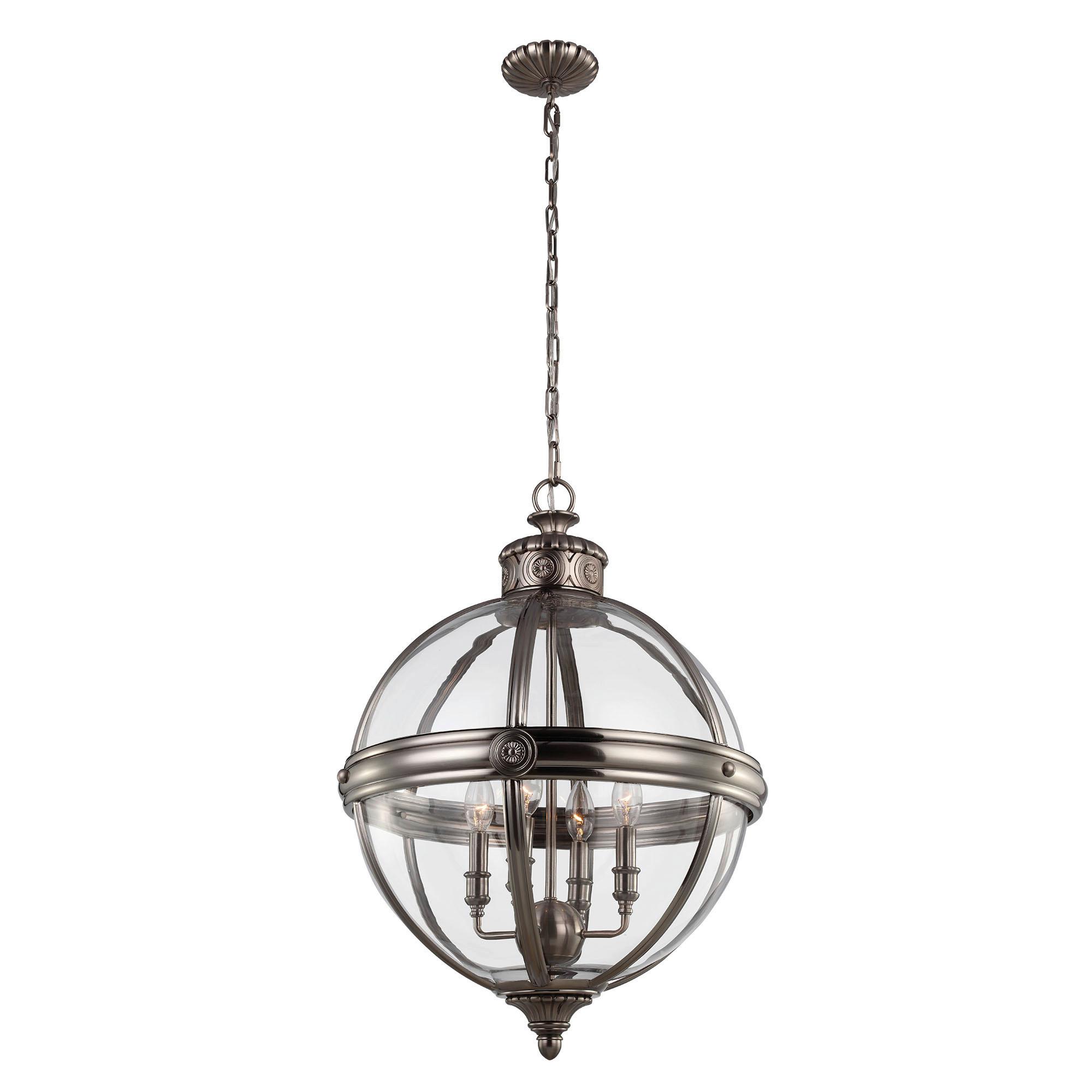 Csillár Fe-Adams-4p-Anl - nikkelszínű, Natur, üveg/fém (49.8/83.2cm) - Elstead Lighting
