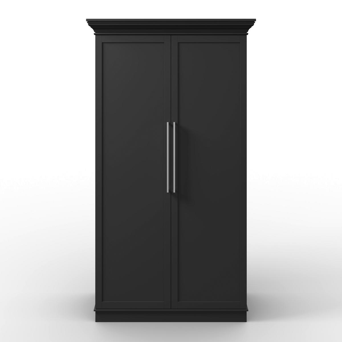 Tálalószekrény Alvaro - fekete, Modern, faalapú anyag/fém (121,5/220/55,5cm) - Bessagi Home