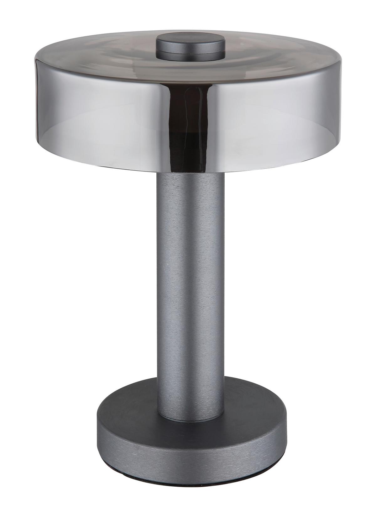 LED-TISCHLEUCHTE 16019T  GRANT - Schwarz/Grau, Design, Glas/Kunststoff (22/31cm) - Globo