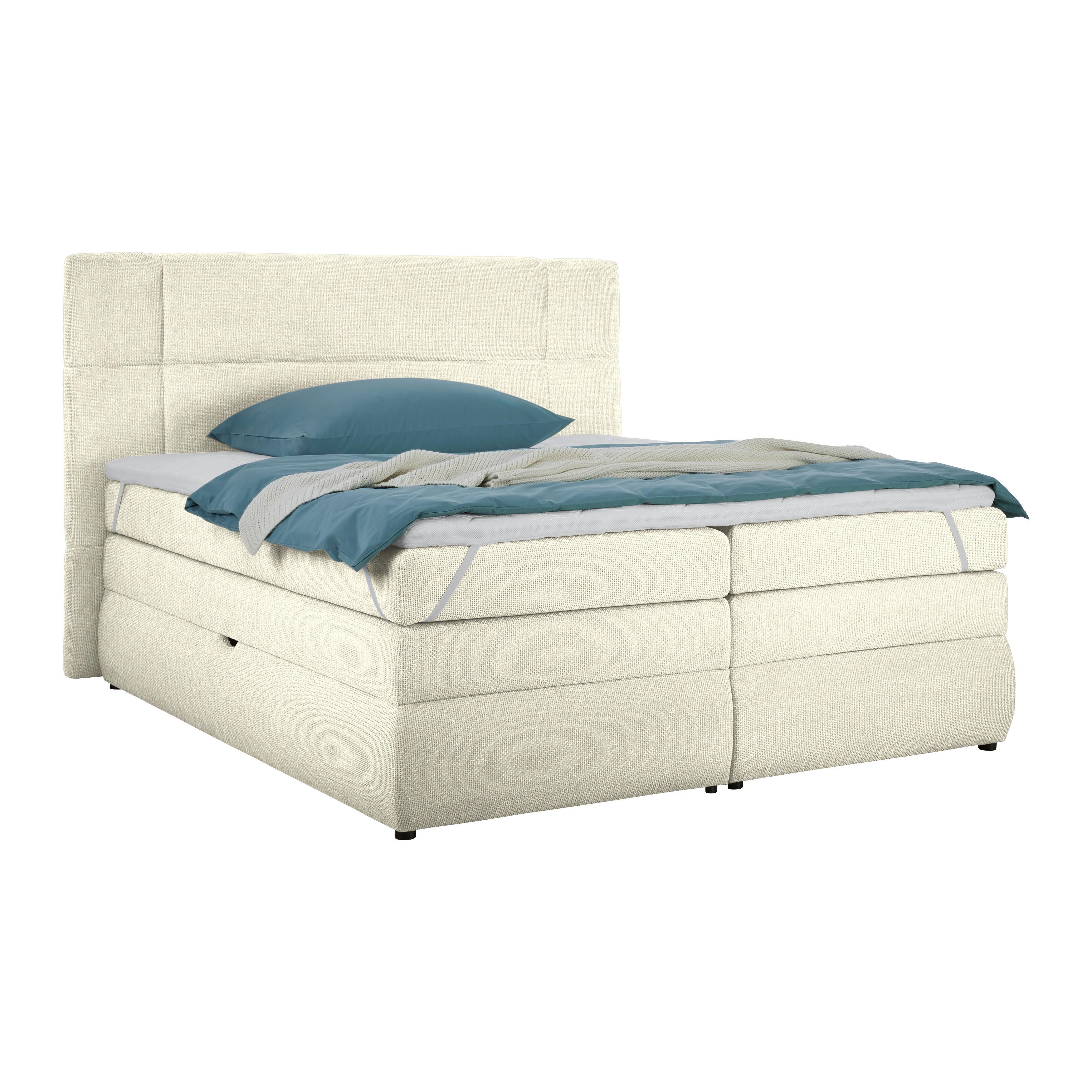 Boxspringbett Palace Weiß ca. 180x200cm - Weiß, KONVENTIONELL, Kunststoff/Textil (180/200cm) - Premium Living