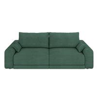 Sofa Plain Dunkelgrün - Dunkelgrün/Schwarz, Modern, Kunststoff/Textil (256/88/120cm) - Mömax