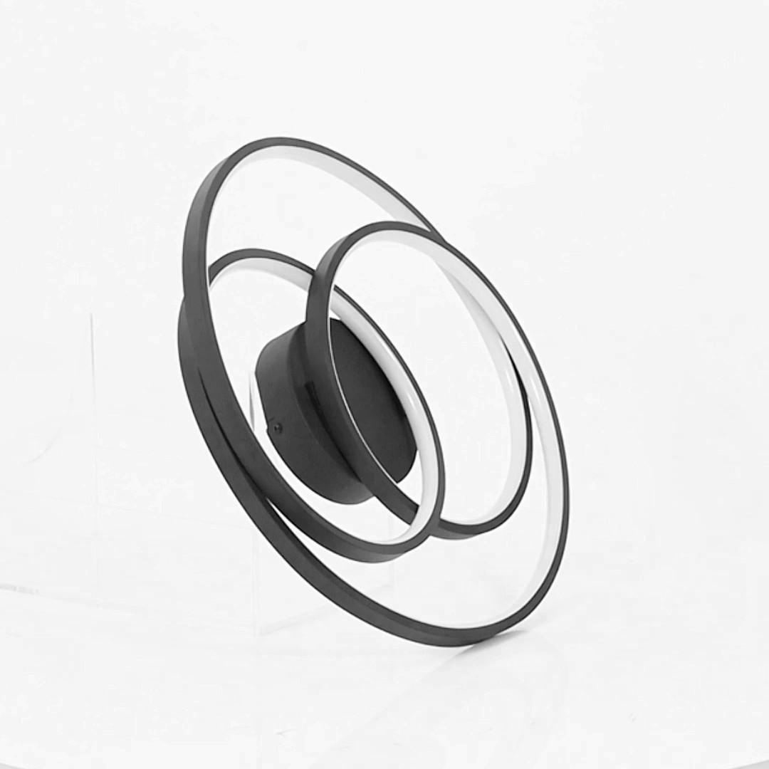 LED-TAKLAMPA RIMO - svart, Modern, metall/plast (40/40/7,5cm) - Mömax