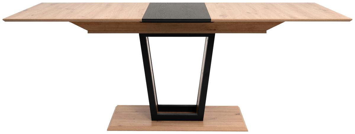 Raztegljiva Miza Soria, Barva Hrasta, Črna, 160-200x90 - črna/hrast artisan, Moderno, kovina/leseni material (160-200/90/76cm) - P & B