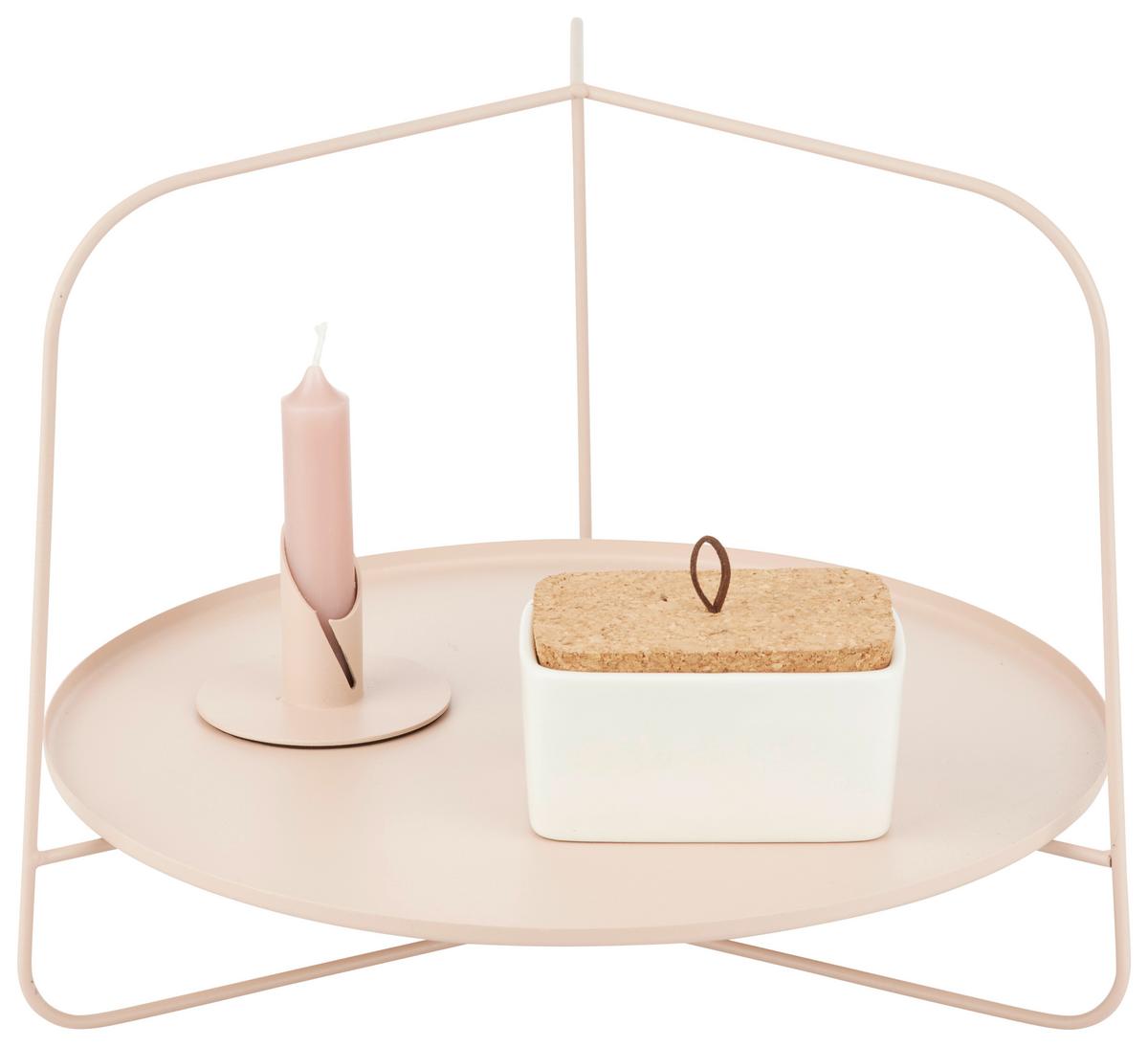 Gyertyatál Mirja - rózsaszín, Konventionell, fém (33/27cm) - Modern Living
