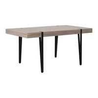 Masă ELIN - culoare lemn stejar/negru, Modern, metal/material pe bază de lemn (160/90/76cm) - Bessagi Home