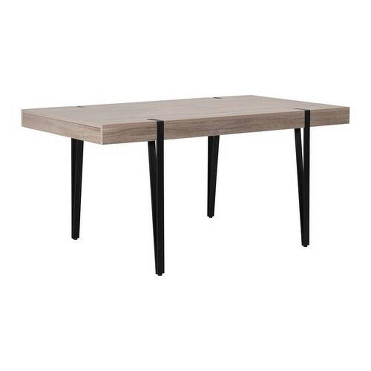 Masă ELIN - culoare lemn stejar/negru, Modern, metal/material pe bază de lemn (160/90/76cm) - Bessagi Home