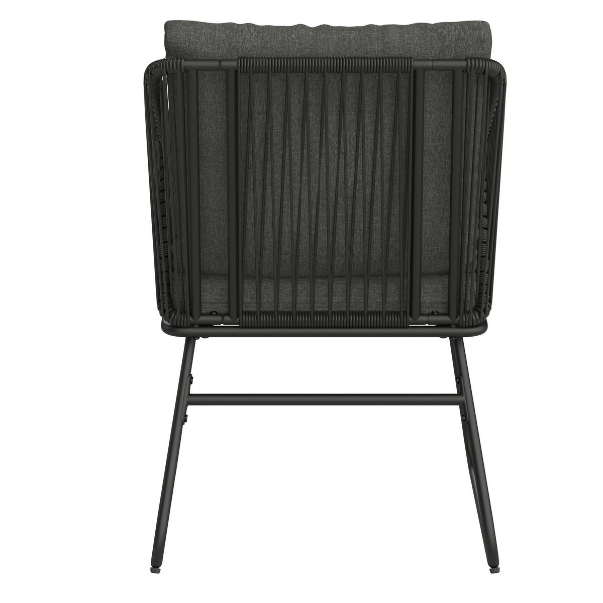 KOMPLET OGRODOWY ZE STOŁEM NOAH - ciemnoszary/czarny, Design, tworzywo sztuczne/metal - Ambia Garden