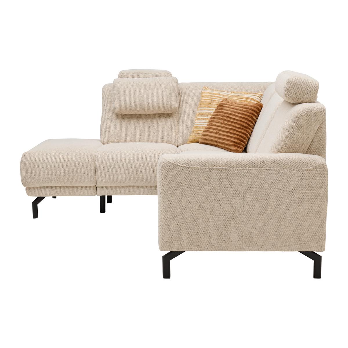 Wohnlandschaft Bassano links Naturfarben - Schwarz/Naturfarben, MODERN, Holz/Holzwerkstoff (190/85-88/235cm) - Premium Living