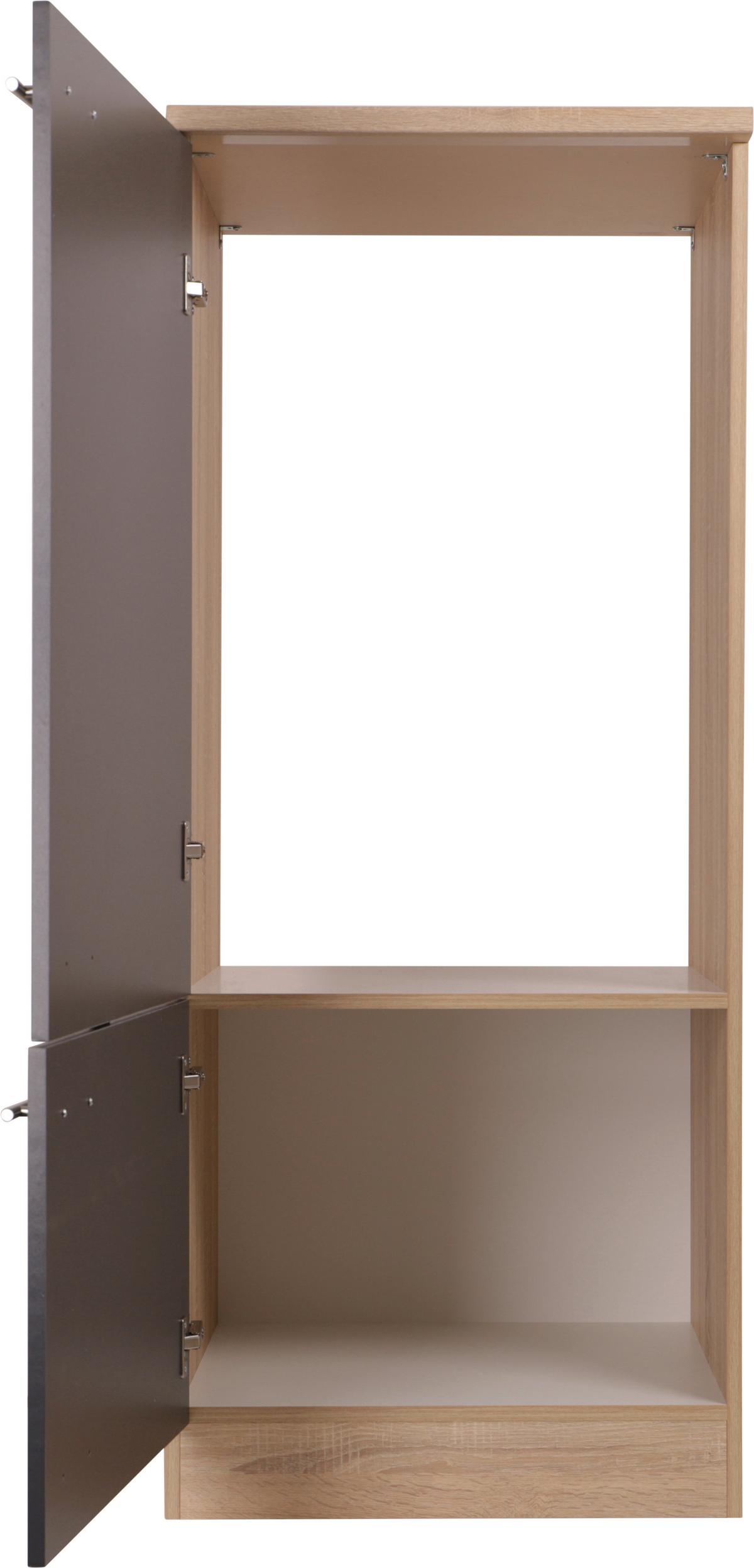 Omara Za Vgradno Napravo Merle, Barva Hrasta, Siva - srebrne barve/siva, Basics, kovina/leseni material (60/144,8/60cm) - Respekta