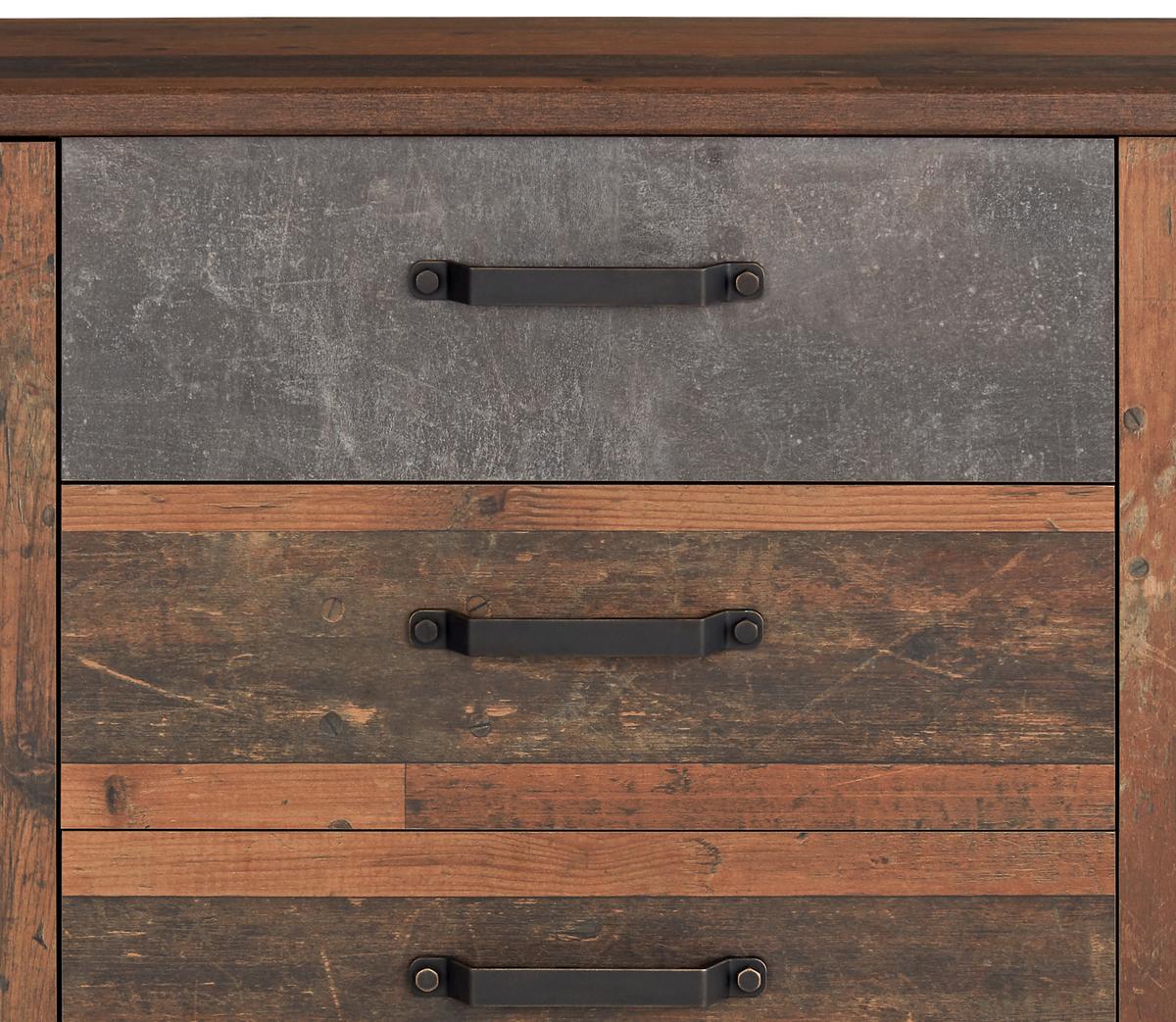 Komoda Ontario Ontk03 - boje hrasta/tamno siva, Moderno, drvni materijal/plastika (162/86/41,5cm) - Zandiara