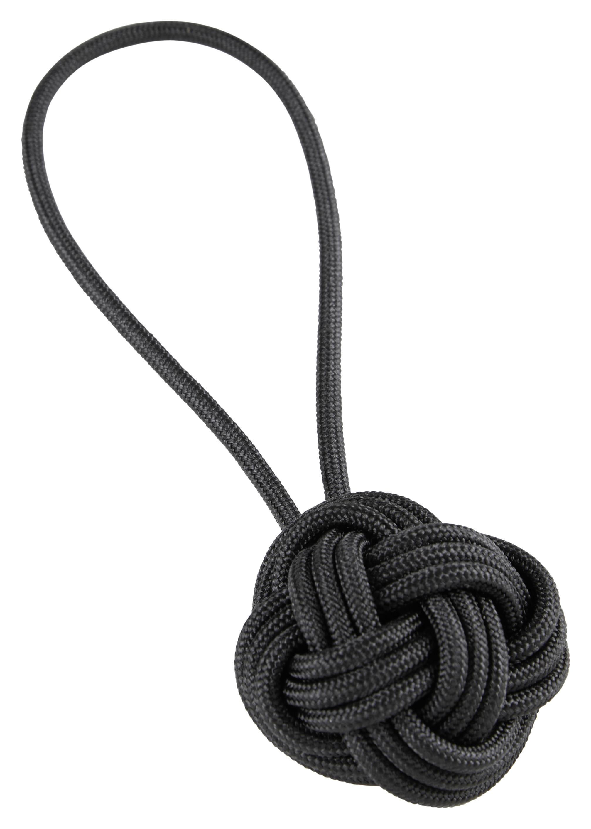 Raffhalter Knoten in Schwarz - Schwarz, Textil (5cm) - Modern Living