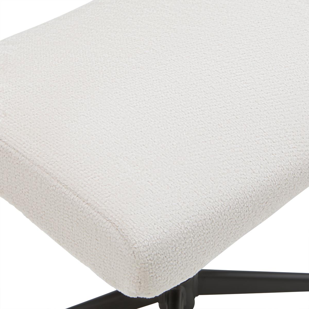 Hocker Como Ecru - Ecru/Schwarz, MODERN, Textil/Metall (52/43/41cm)