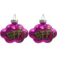 Christbaumanhänger Figures Pink 2-teilig - Pink, Glas/Textil (7/5,5/3cm) - Mömax