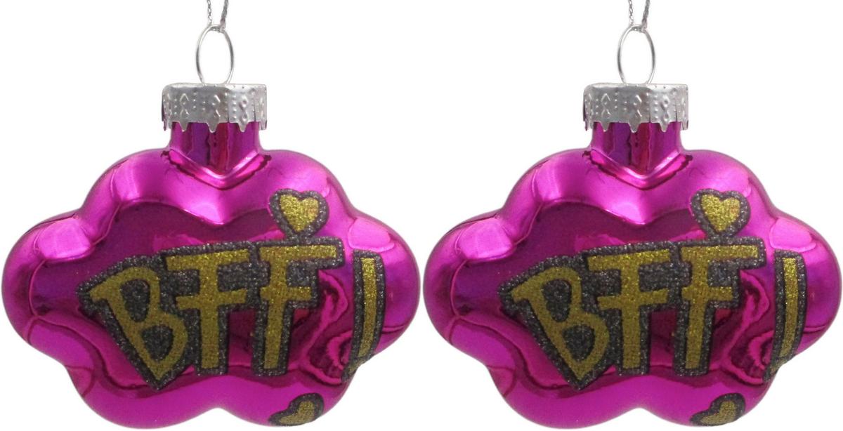 Christbaumanhänger Figures Pink 2-teilig - Pink, Glas/Textil (7/5,5/3cm) - Mömax