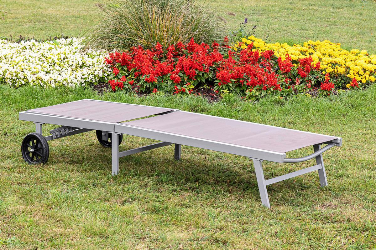 Vrtni Ležalnik Tessin, Rjavosiva - srebrne barve/rjavosiva, Moderno, kovina/umetna masa (201/98/65cm) - Gardenson
