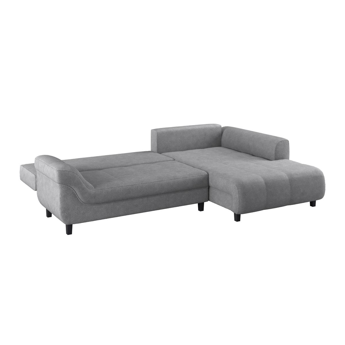 Sedežna Garnitura Mendoza, Siva, Ležišče, Predal - siva/črna, Design, tekstil/les (309/197cm) - Mömax