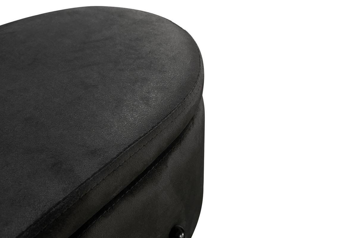 Sitzbank NOVA Schwarz, Samt - Schwarz, Design, Textil/Metall (95/42/37,5cm) - MID.YOU