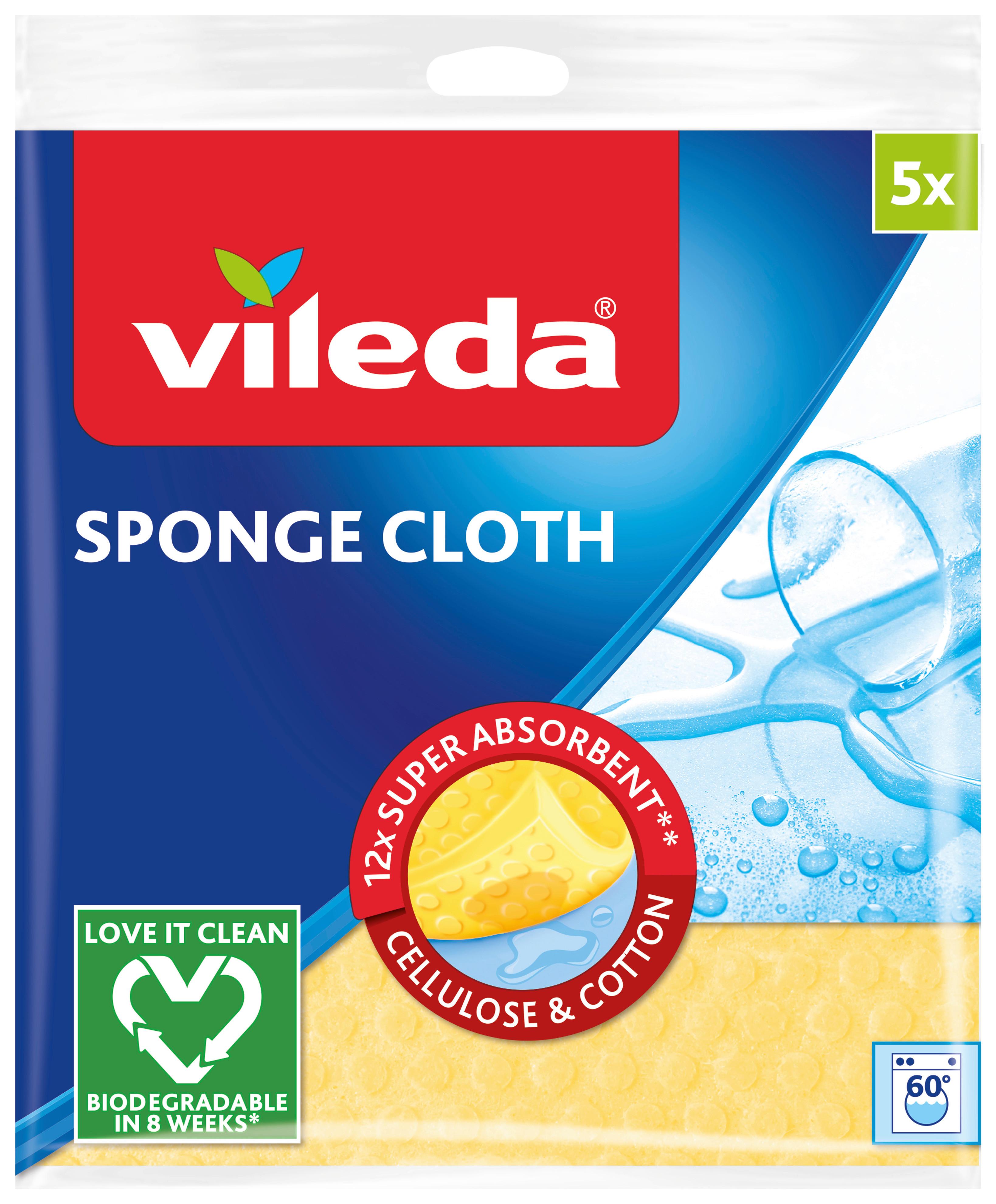 Schwamm Vileda-Schwammtuch Multicolor, 5er Set - Multicolor, Basics, Naturmaterialien (18,5/28/27cm) - Vileda