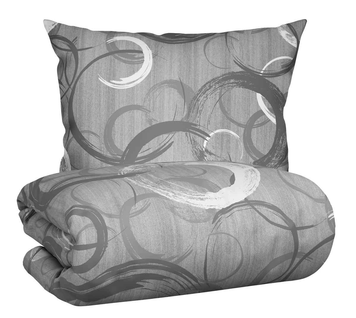 Bettwäsche New Circles Grau ca. 140x200cm - Grau, Textil (140/200cm) - Modern Living